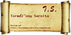 Tormássy Sarolta névjegykártya