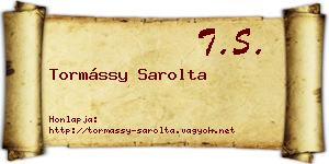 Tormássy Sarolta névjegykártya