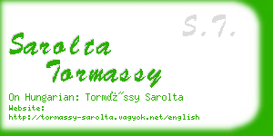 sarolta tormassy business card